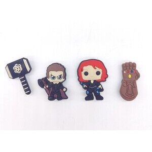 Avengers Charms Lot of 4 For Shoes Thor Thors Hammer Black Widow Infinity
